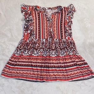 Whimsical babydoll top with flutter sleeves